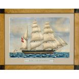 Captain's picture of the 19th century, ship portrait of the barque Neptun from Altona Capt.