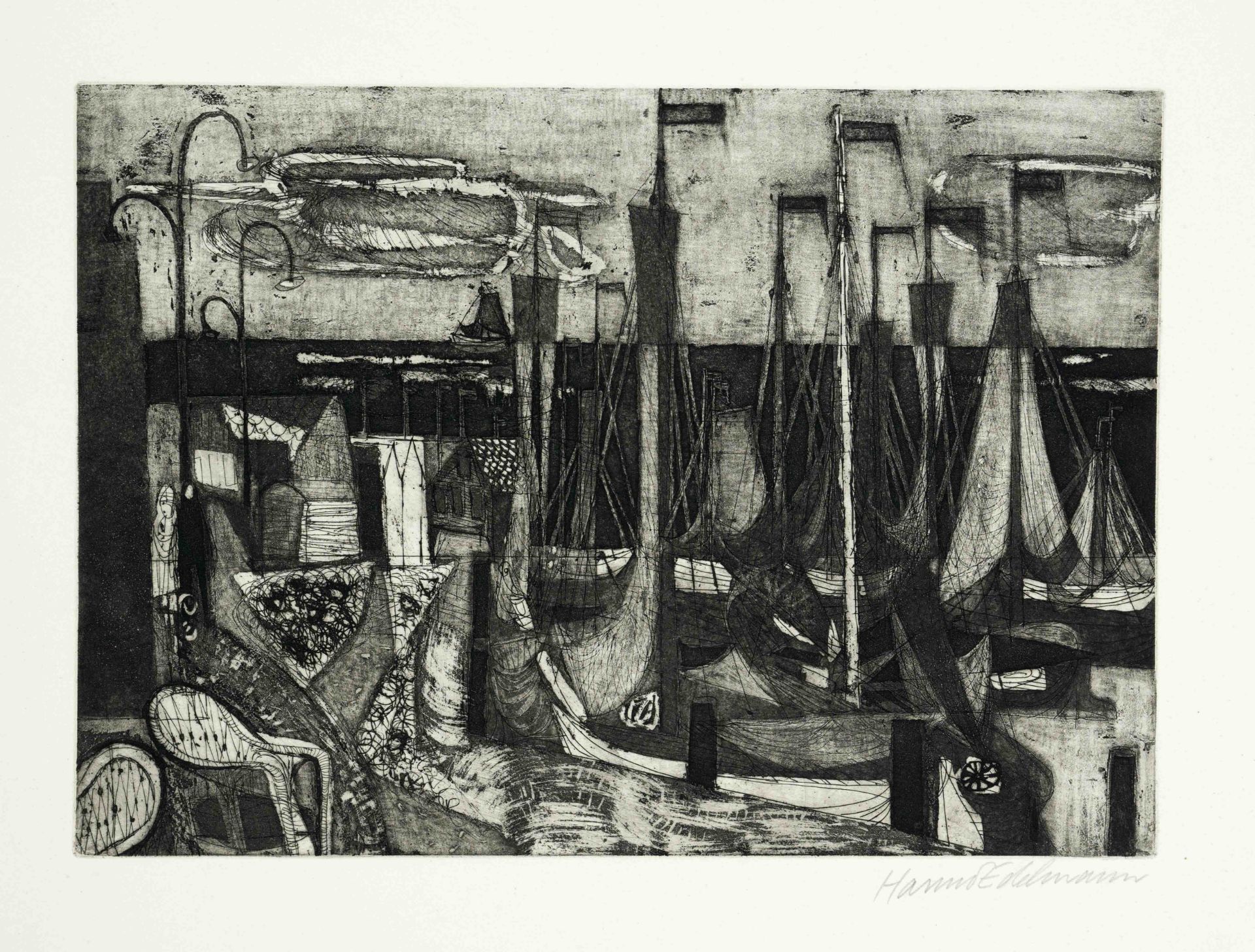 Large bundle of 22 etchings and lithographs by various artists, 2nd half of the 20th century: Volker - Image 3 of 4