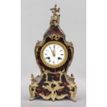 Rococo-style table clock, 1st half 19th century, floral, white cast-iron applications with