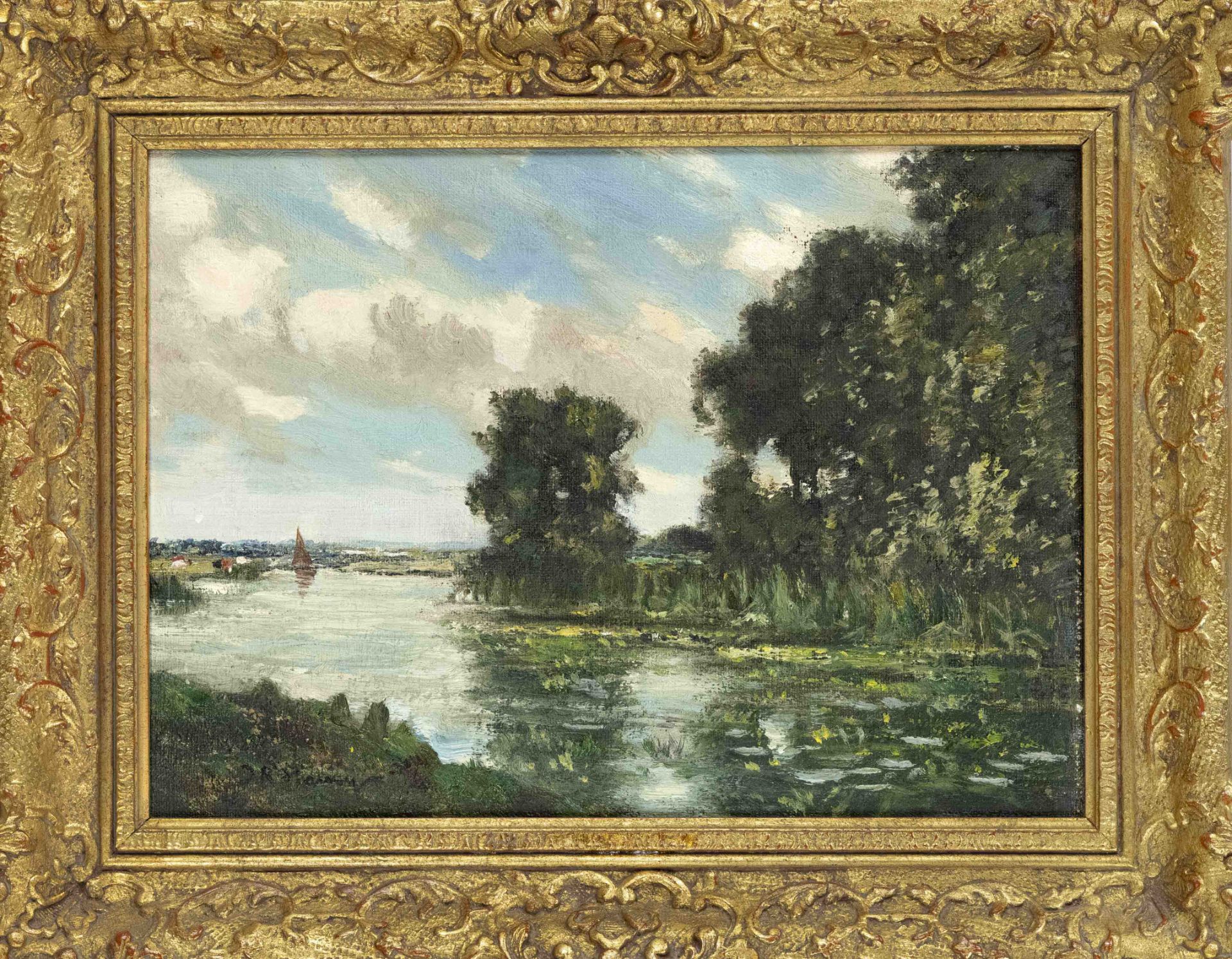 John Rathbone Harvey (1866-1933), English landscape painter, two small paintings: Flaneure am Strand - Image 2 of 2