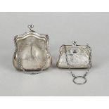 Two wallets, England, sterling silver 925/000, 1x 1918, maker's mark Henry Frederick Chadwick,