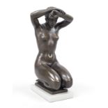 Arno Breker (1900-1991), Sinnende, brown patinated bronze on marble plinth, signed on the side,