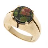 Ammolite ring GG 750/000 with a round ammolite doublet 10 mm, RG 54, 6.7 g