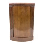 Danish corner cupboard in Biedermeier style around 1900, mahogany, 1-door body, 147 x 90 x 60 cm