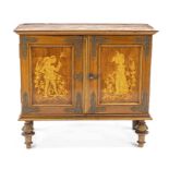 Decorative model cabinet, c. 1900, mahogany, inlaid doors, 55 x 62 x 27 cm - The furniture cannot be