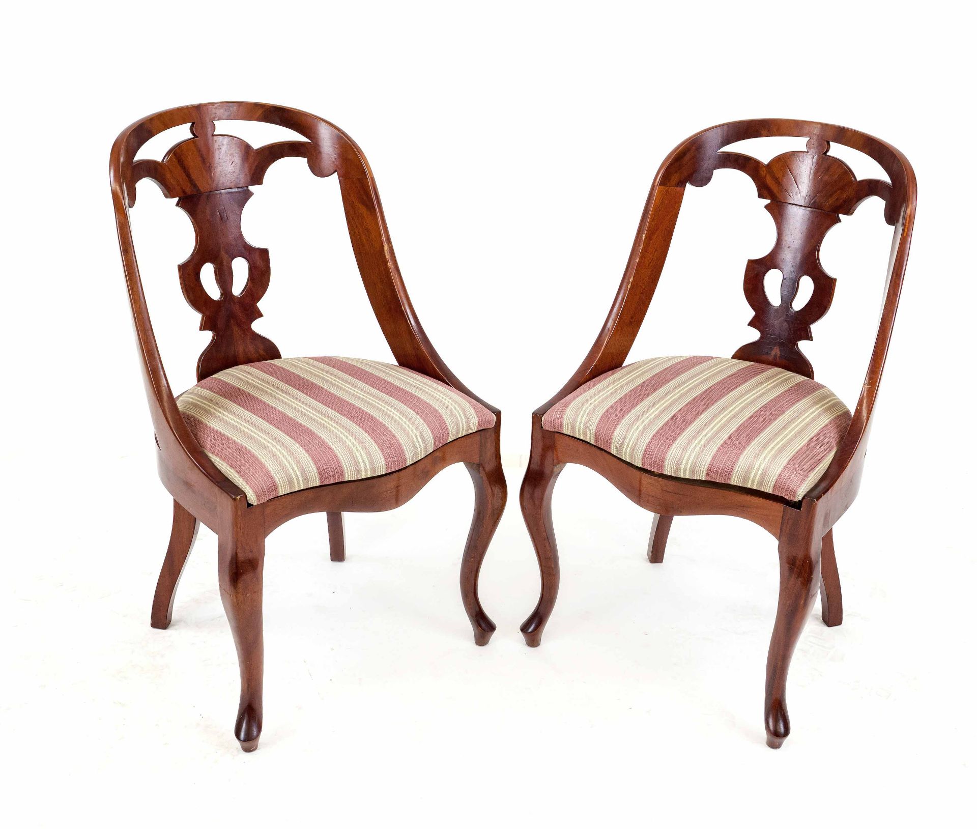 Pair of chairs, 20th century, mahogany, 85 x 50 x 45 cm