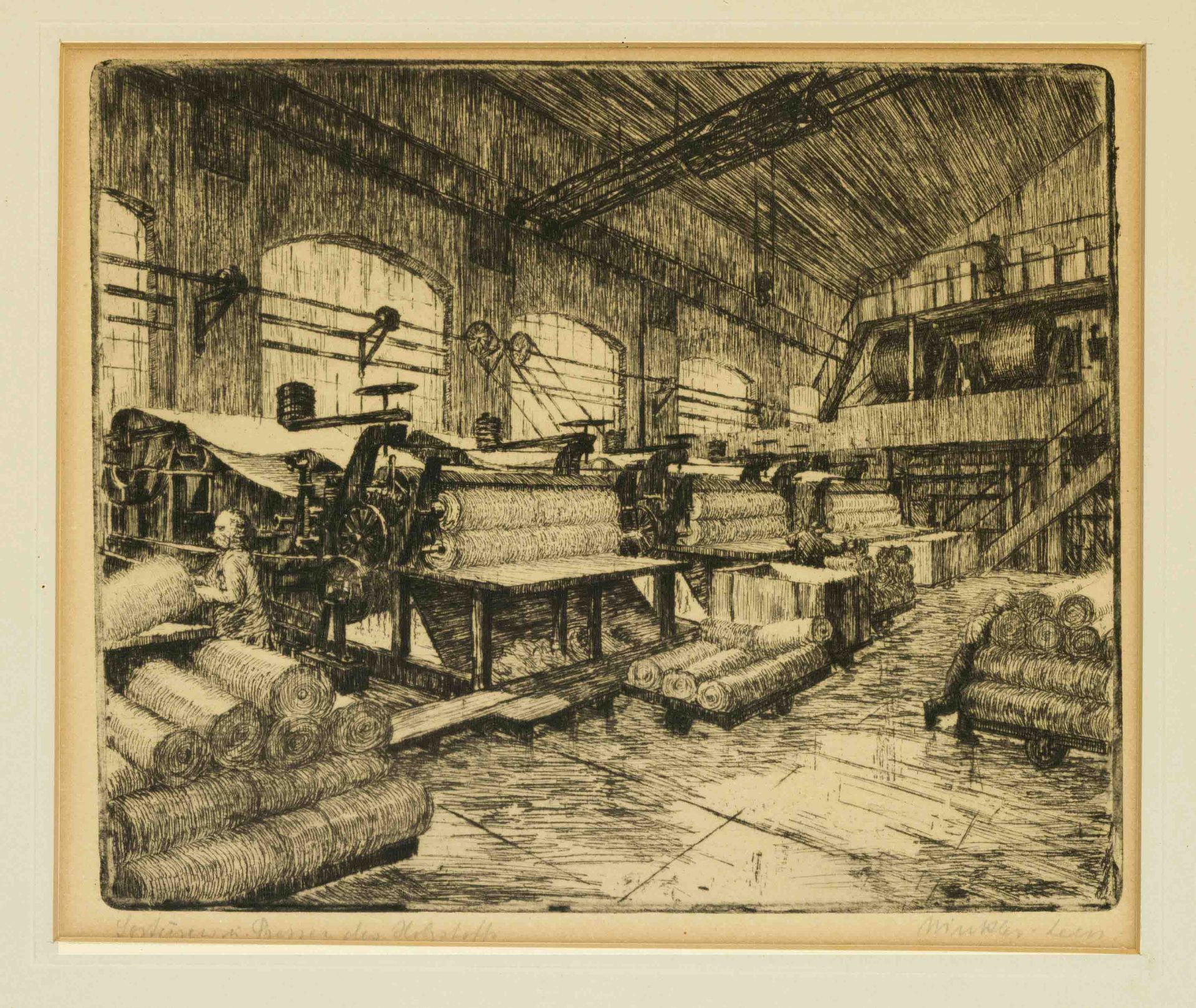 Paul Winkler-Leers (1887-?), bundle of 5 industrial motifs, etchings on wove paper, each signed by - Image 4 of 5