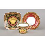 Large cup with saucer and bowl, Rosenthal, Versace design for Rosenthal, late 20th century,