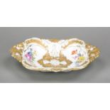 Oval ceremonial bowl, Meissen, post-1950, 2nd choice, model no. B185, quadripartite curved oval form