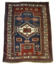 Carpet, Kazak Caucasus, even low pile, restored areas, 210 x 148 cm - The carpet can only be