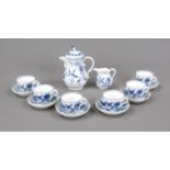 Mocha part service for 6 persons, 14-piece, Meissen, marks after 1934, 2nd and 3rd choice, shape New