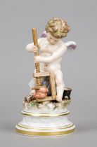 Cupid, pressing two hearts together, Meissen, mark 1850-1924, 1st choice, model by Heinrich Schwabe,