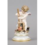 Cupid, pressing two hearts together, Meissen, mark 1850-1924, 1st choice, model by Heinrich Schwabe,