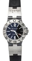 Bulgari Diagono, men's automatic titanium watch, circa 2000, running, ref. TI 38 TR, carbon dial