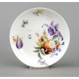 Bowl, Meissen, 1st half 19th century, polychrome painted with bouquet of flowers, chestnuts, oranges