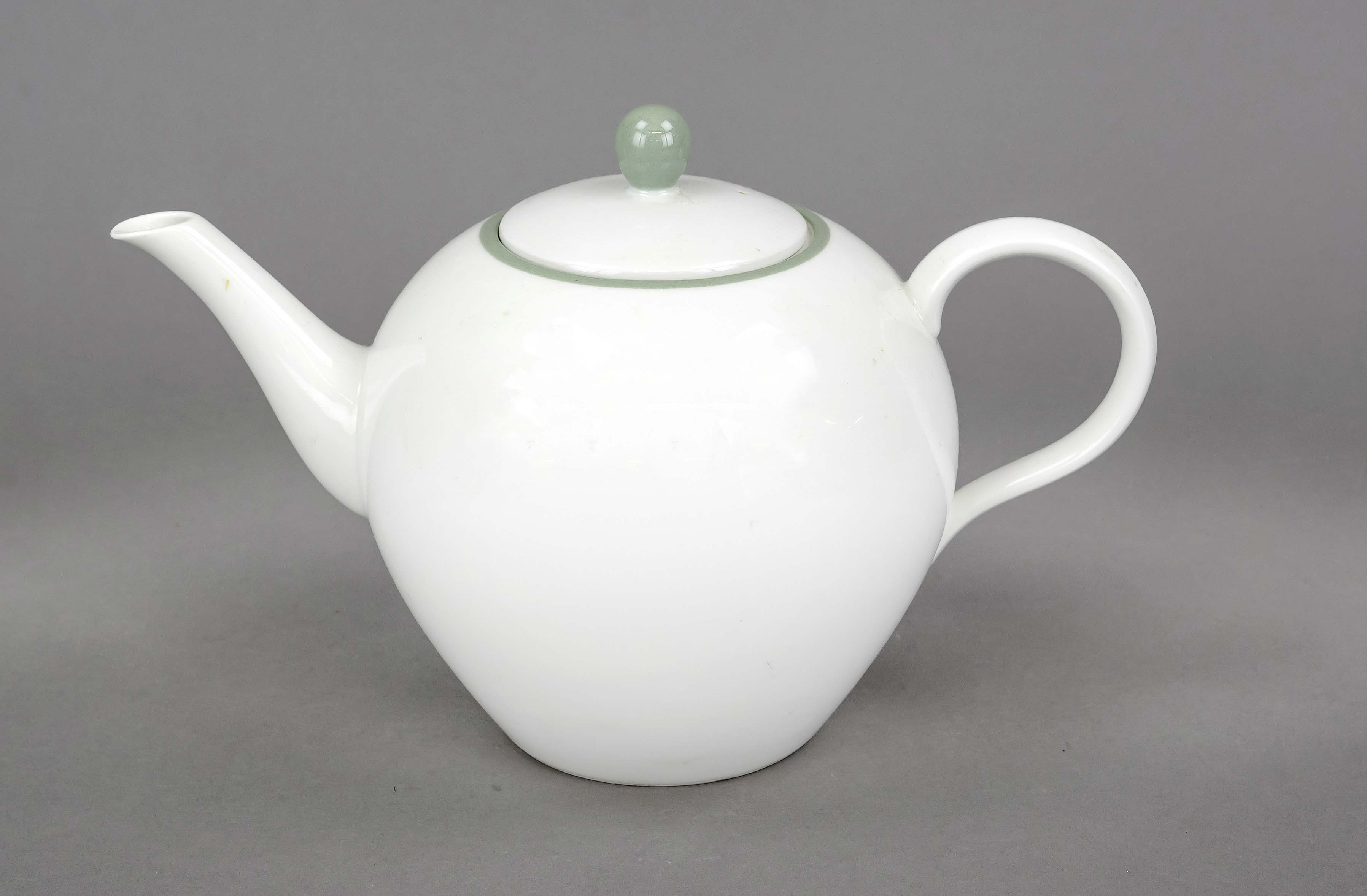 Teapot, KPM Berlin, mark before 1945, 2nd choice, shape Urbino, design Trude Petri 1931, white,