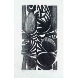 Unknown artist of the 1960s, abstract woodcut, indistinctly signed and dated 1966 lower right,