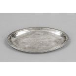 Small oval platter, probably German, 19th century, master's mark P.F.V. silver hallmark, molded