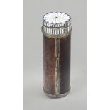 Cylindrical cigarette case with silver mounting, Austria 1920s, Vienna city mark, silver 935/000,