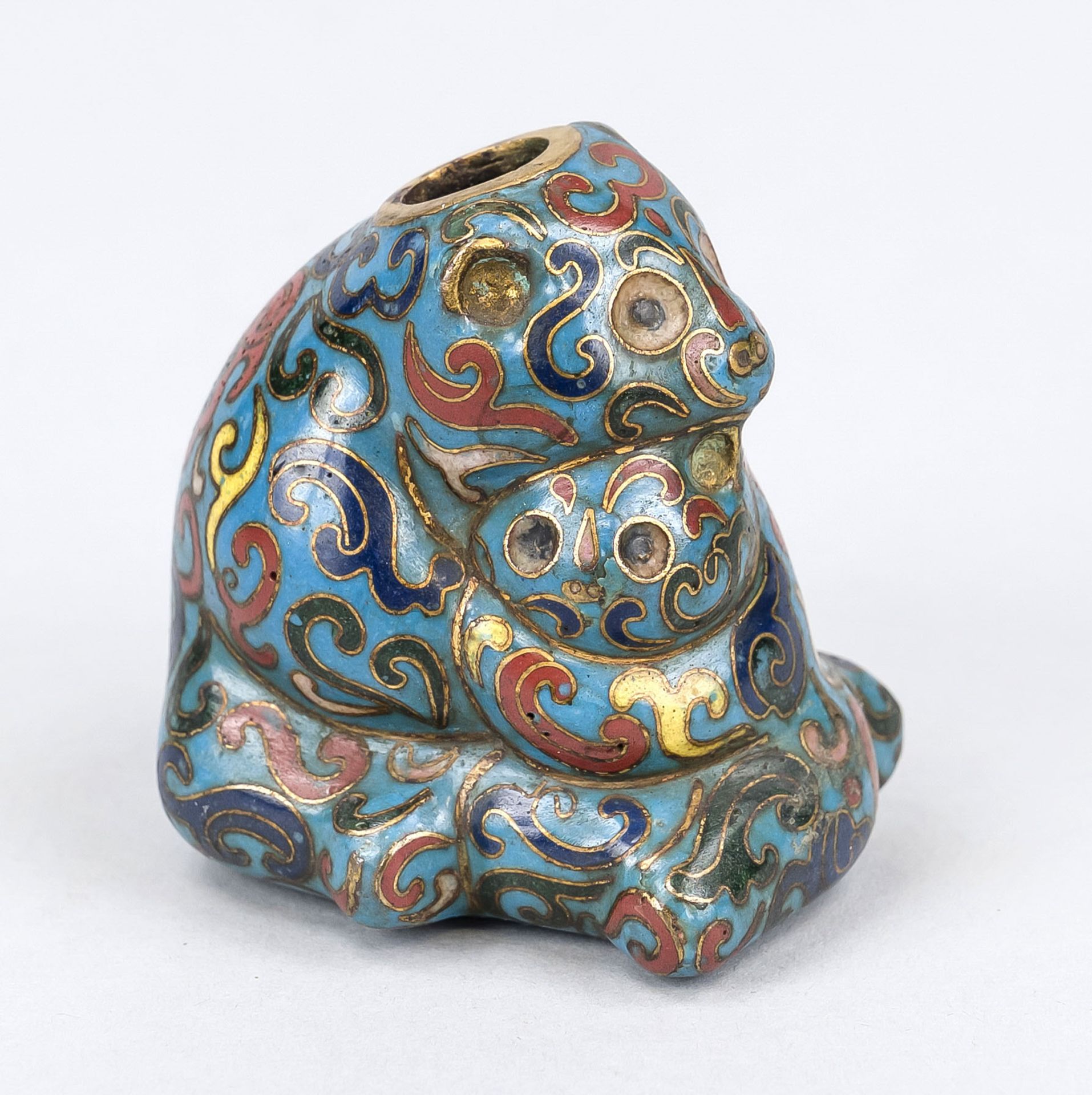 Cloisonné vessel for incense, China, 19th century (Qing). Figural in the form of a seated panda