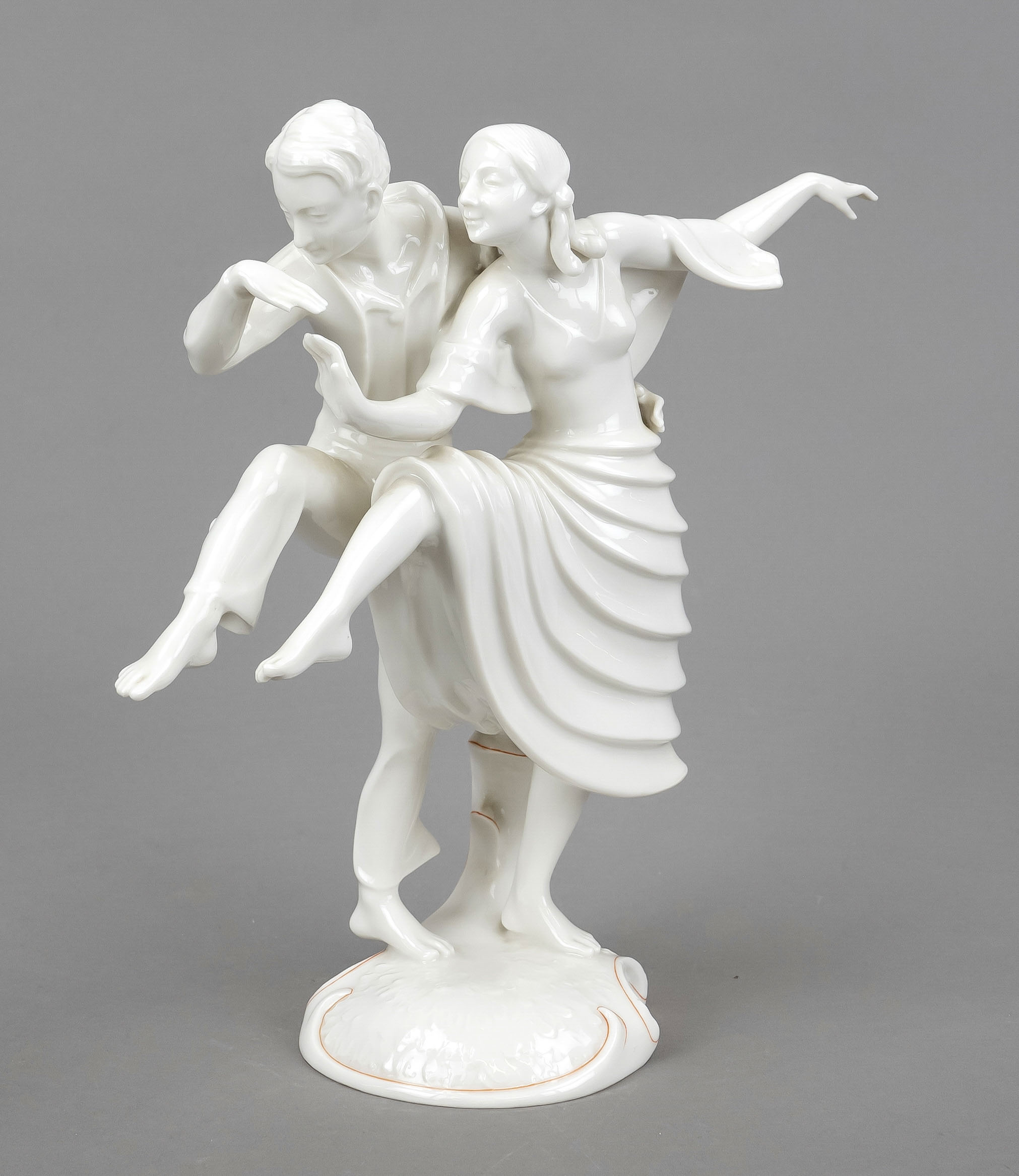 Dancing couple, Hutschenreuther, Selb art department, 1920s, designed by Carl Werner, white, on a