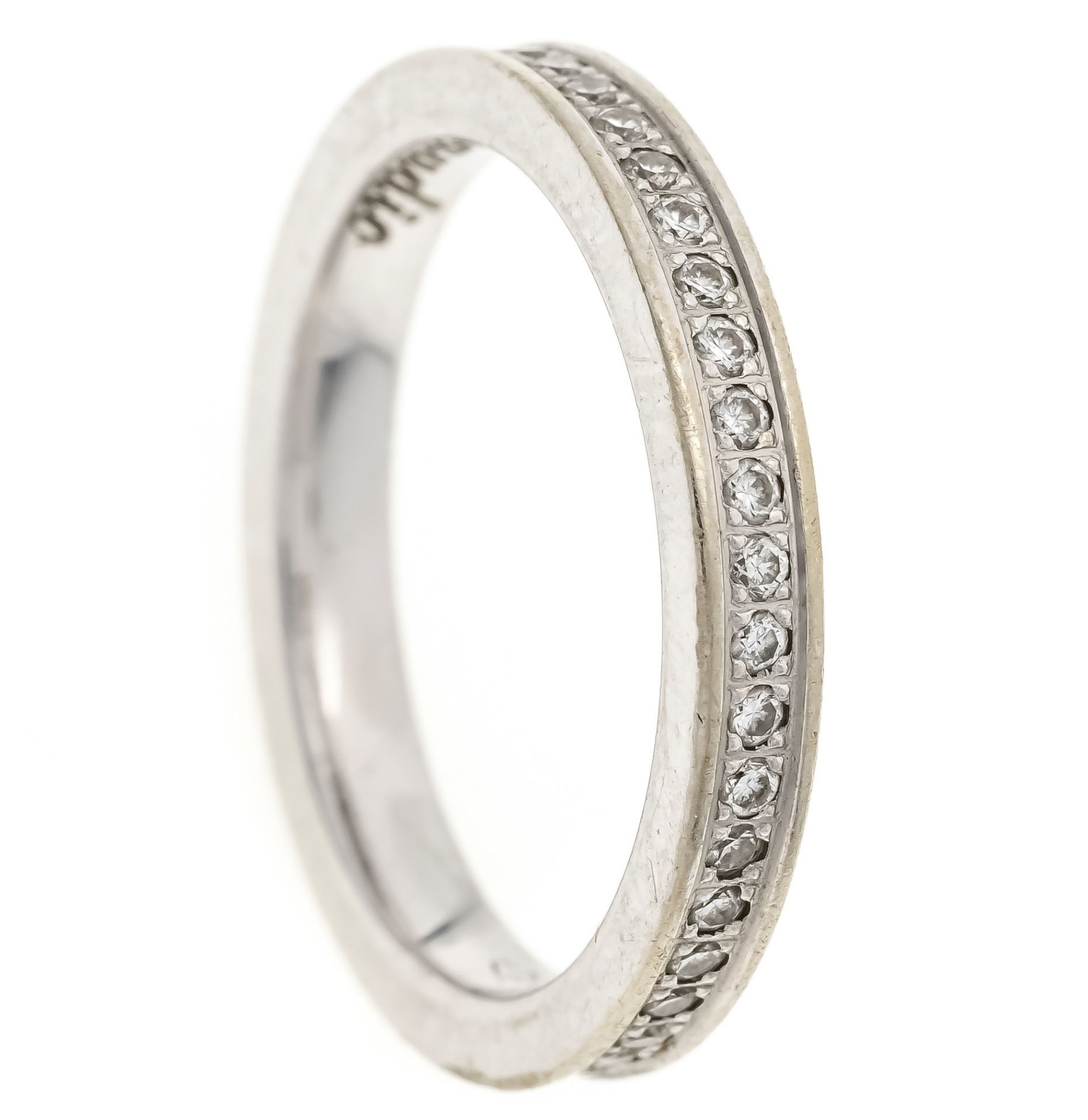 Eternity ring WG 750/000 with 43 brilliant-cut diamonds, total 0.43 ct W/VS-SI, RG 52, personal