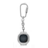 Nautilus key ring Patek Philippe WG 750/000 with 36 matching faceted diamond baguettes, total