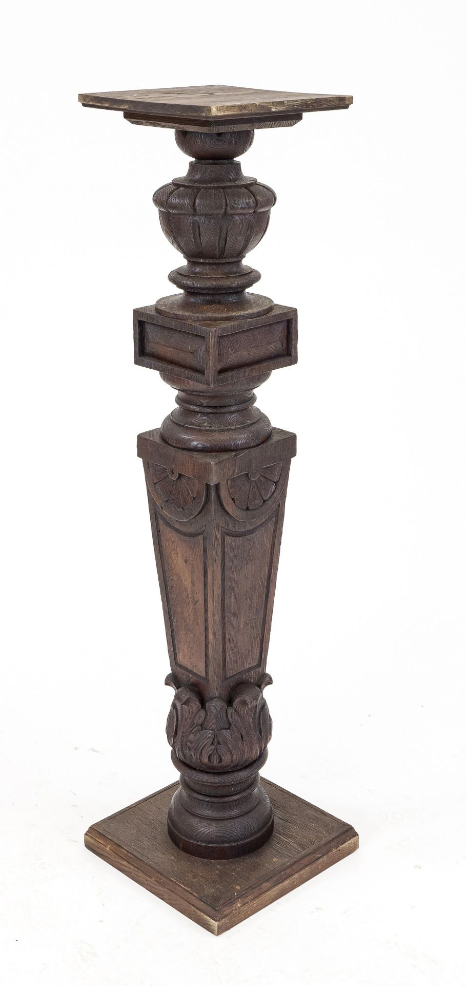 Flower column/palm pedestal around 1880, oak, 129 x 34 x 34 cm