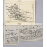 3 woodblock prints, Japan 19th century, inscribed ''Ando Hiroschige'', up to 35 x 26 cm