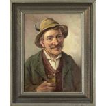 Adolf Raufer (1871-1965), Austrian genre and portrait painter, Portrait of a man with drinking