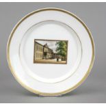 View plate, KPM Berlin, mark 1837-1849, form antique smooth, in the mirror view of the