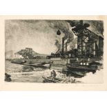 Hanns Anker (1873-1950), bundle of 11 etchings on industry and mining, each signed by hand, some