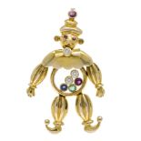 Motif pendant GG 585/000 in the shape of a harlequin with movable links, set with 3 round faceted