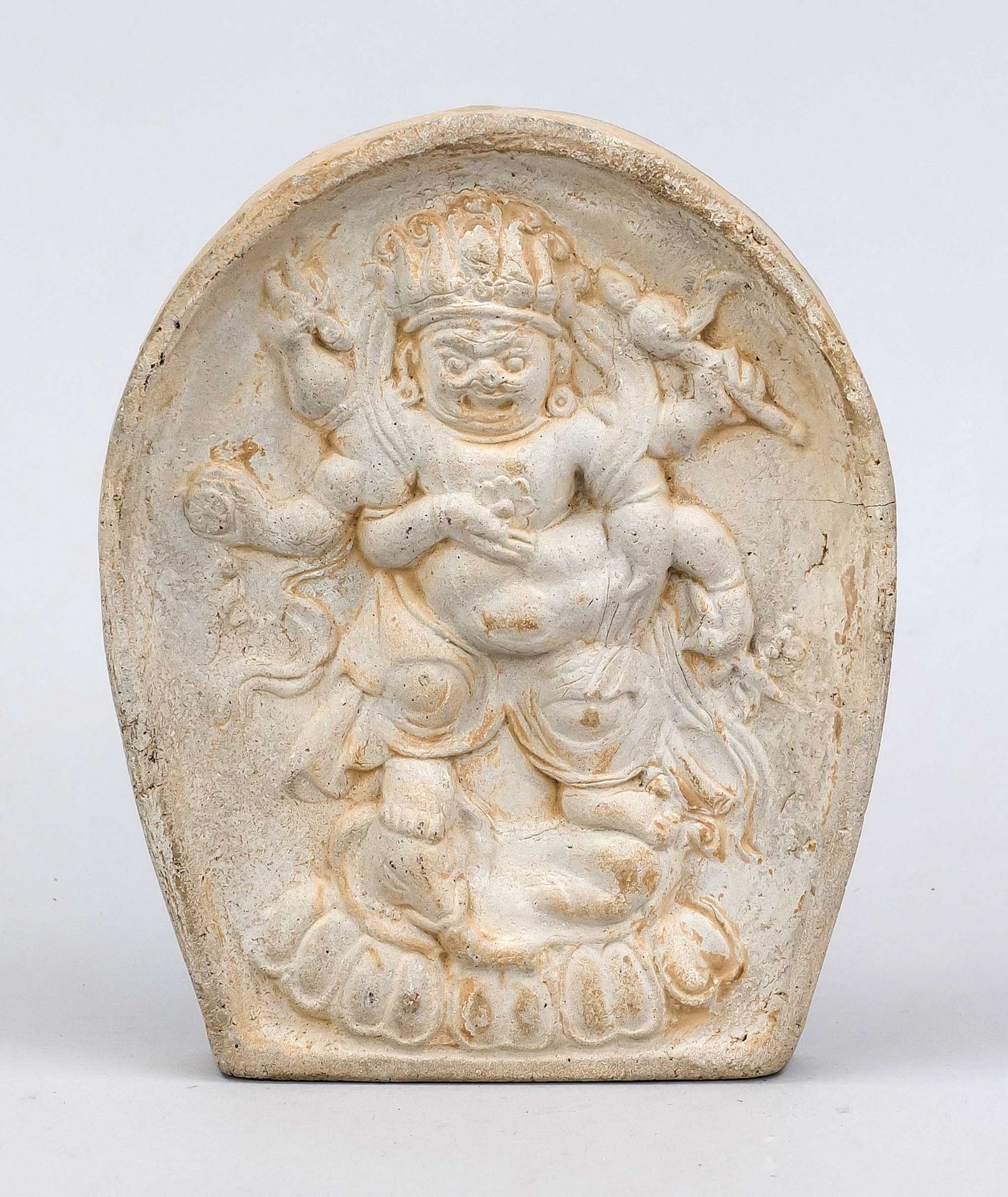 Tsatsa, Tibet 20th century (or earlier?), clay, slightly bumped, 24 x 19 cm