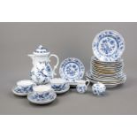 A coffee service for 6-9 persons, 40-piece, Meissen, 20th century, 1st and 2nd choice, onion pattern