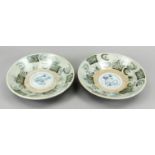 Pair of Swatow ware plates, China, Ming period. Thick-walled ceramic with underglaze decoration,