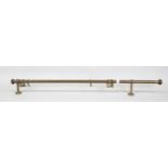 Curtain rail, late 19th century, brass/copper. With ornamental finials and wall brackets, rings with