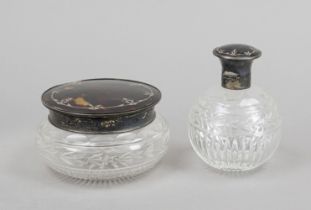 Flacon and round lidded jar, England, 1930, maker's mark Albert Carter, Birmingham, sterling