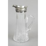 Pitcher with silver mounting, USA, 20th century, MZ unmarked, sterling silver 925/000, rim