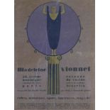 Small Art Déco poster c. 1920, design for the fashion designer Madeleine Vionnet Paris/Biarritz,