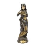 Albert-Ernest Carrier-Belleuse (1824-1887), bronze figure ''La Liseuse'', two-tone patinated