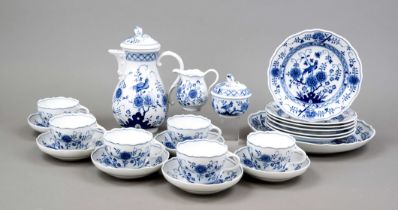 Coffee service for 6 persons, 22-piece, Meissen, marks 1972-80, 1st and 2nd choice, shape New cut-