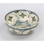 Fishbowl, China/Asia, exact age uncertain. Deep hollowed bowl with cobalt blue decoration,