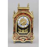 Boulle clock, Louis XIV, 2nd half 19th century, tortoiseshell with brass inlays, with floral