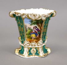 Historicism Vase, France, mid-19th century, flattened hexagonal form, richly decorated in relief,
