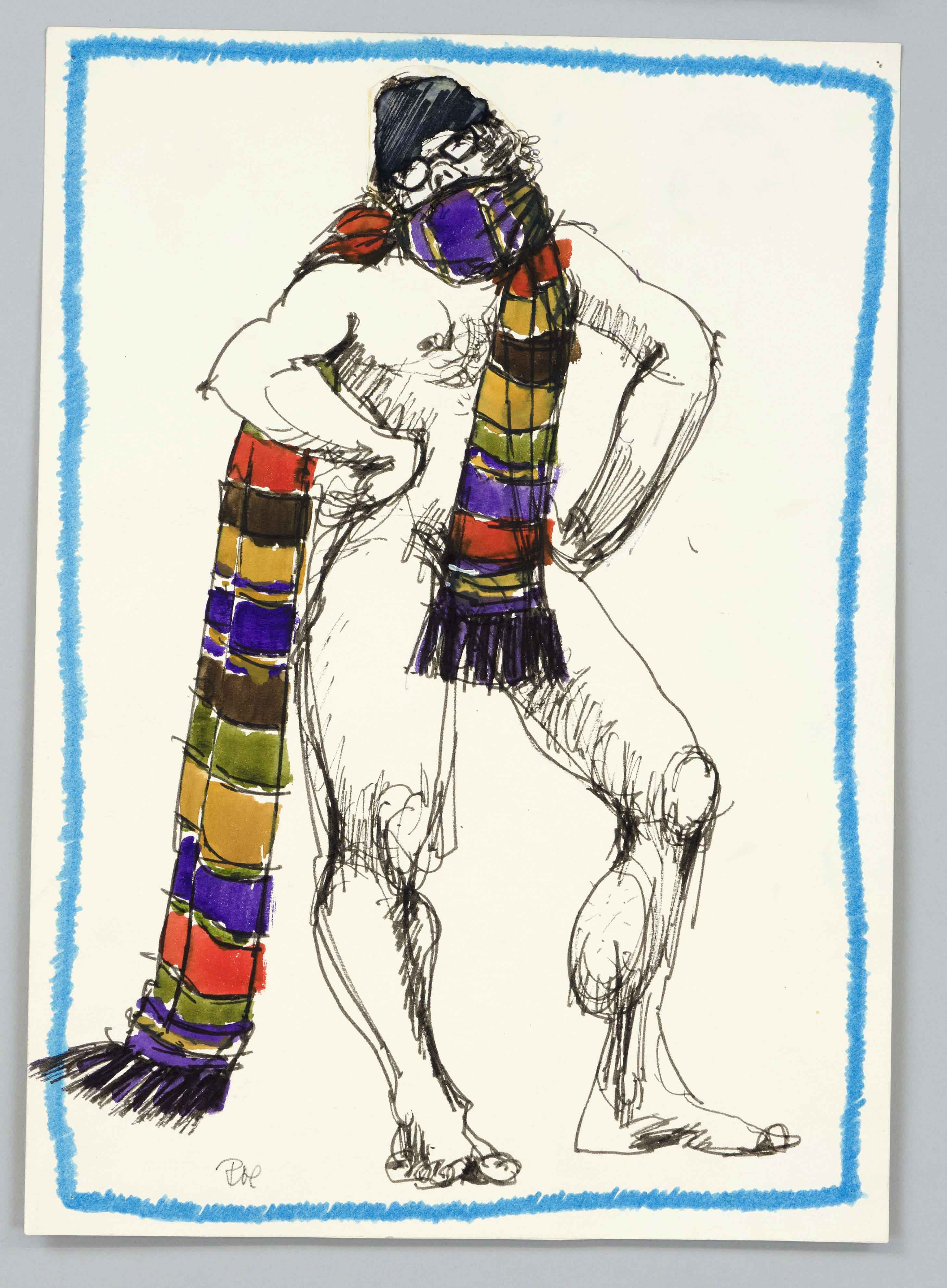 signed Roesner, artist of the 1980s, large bundle of over 50 sheets with drawings and watercolors, - Image 3 of 3