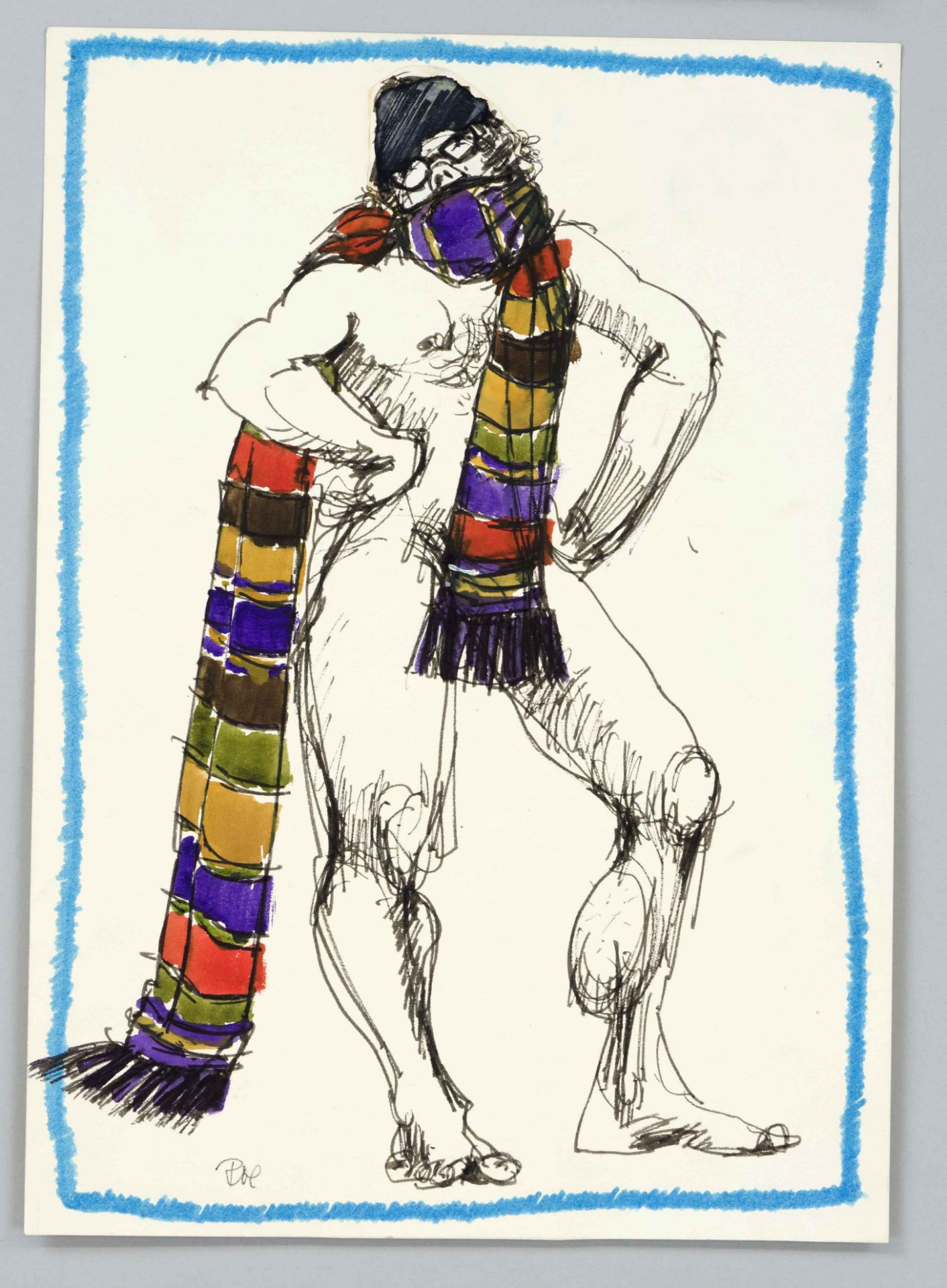 signed Roesner, artist of the 1980s, large bundle of over 50 sheets with drawings and watercolors, - Image 3 of 3