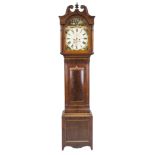 Grandfather clock, mahogany, marked ''J.Anderson - Kilmarnock'', early 19th century, decorated