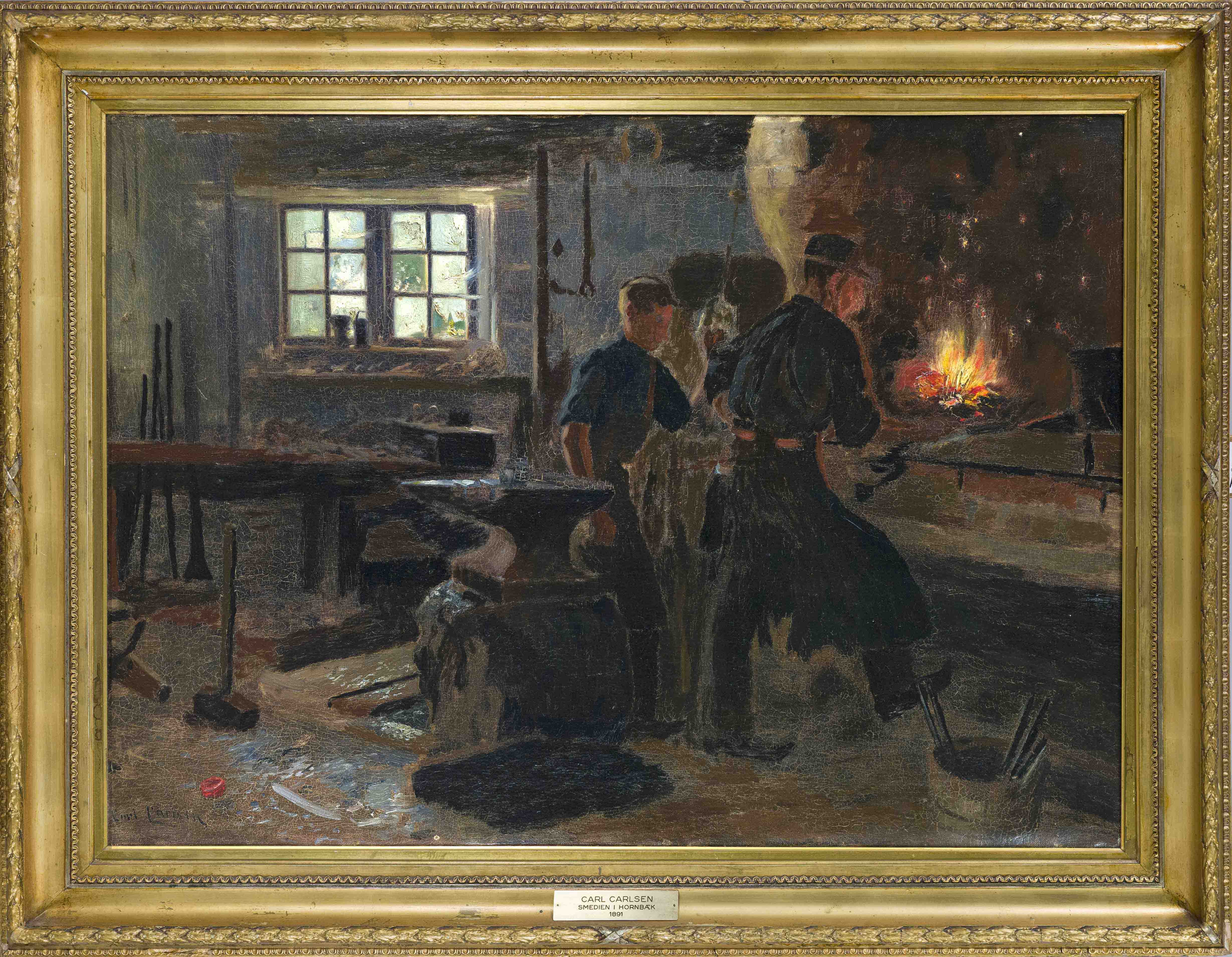 Carl Christian Edvard Otto Carlsen (1855-1917), Danish painter, ''In der Schmiede'', oil on