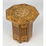 Octagonal inlaid table, oriental (probably Egyptian) 1st half 20th century, various woods and